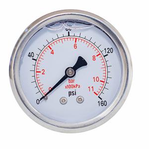 China 63mm 160 Psi Fluid Liquid Filled Pressure Gauges 11 Bar 1/4 BSP brass wholesale