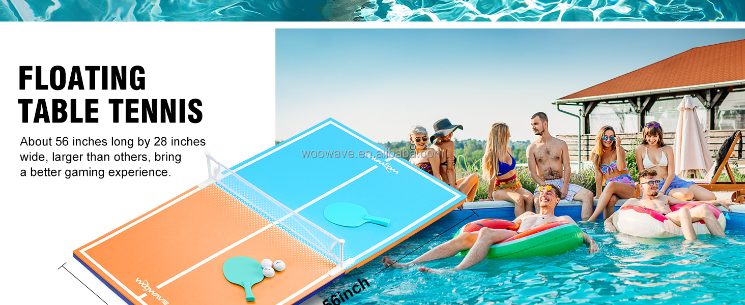 Enjoy Fun in the Sun with Water Floating Table Tennis Table Size 56*28*1.37inch Green