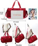 Red Large Sports Gym Weekender Training Swim Yoga Travel Bag with Wet Pocket and