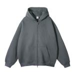 Autumn Winter Suede 350G Double Head Zipper Hoodie Cardigan Zip Neck Collar