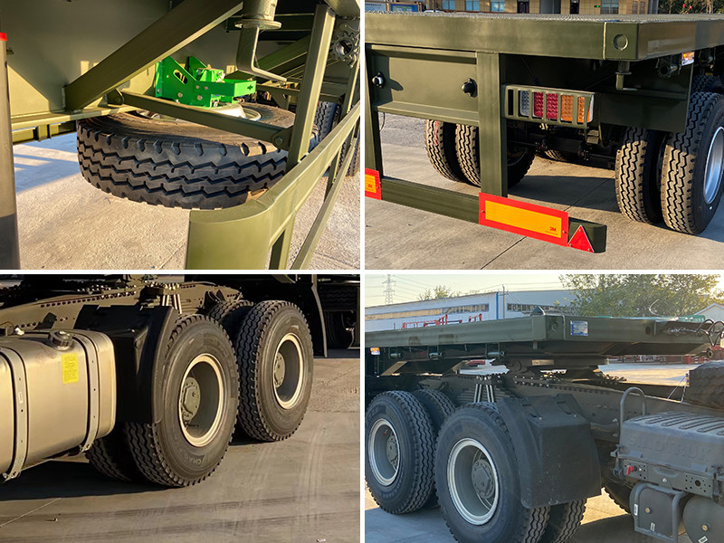 60 Ton Flatbed Semi Truck Container Trailer 40 FT 20 FT 3 Axles