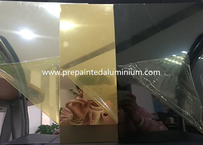 Alloy 1085 0.50mm Thickness Golden Mirror Aluminum With Reflectivly Above 96% For Building Internal Decoration Panel