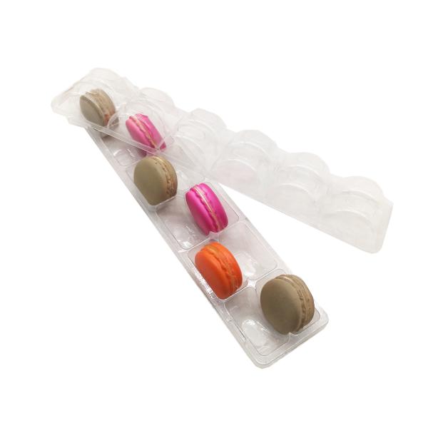 Vacuum forming 2x6 arrangement 12pcs macaron packaging tray clear PVC/PET