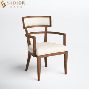 China SGS White Solid Wood Dining Chairs Modern Farmhouse Dining Chair 62cm Length wholesale