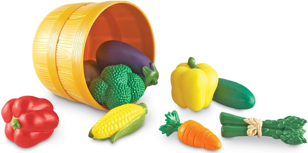 Unisex Children's Day Five Color Bucket Vegetable Soft Gum Fruit Set Kitchen Food Puzzle Toy Gift