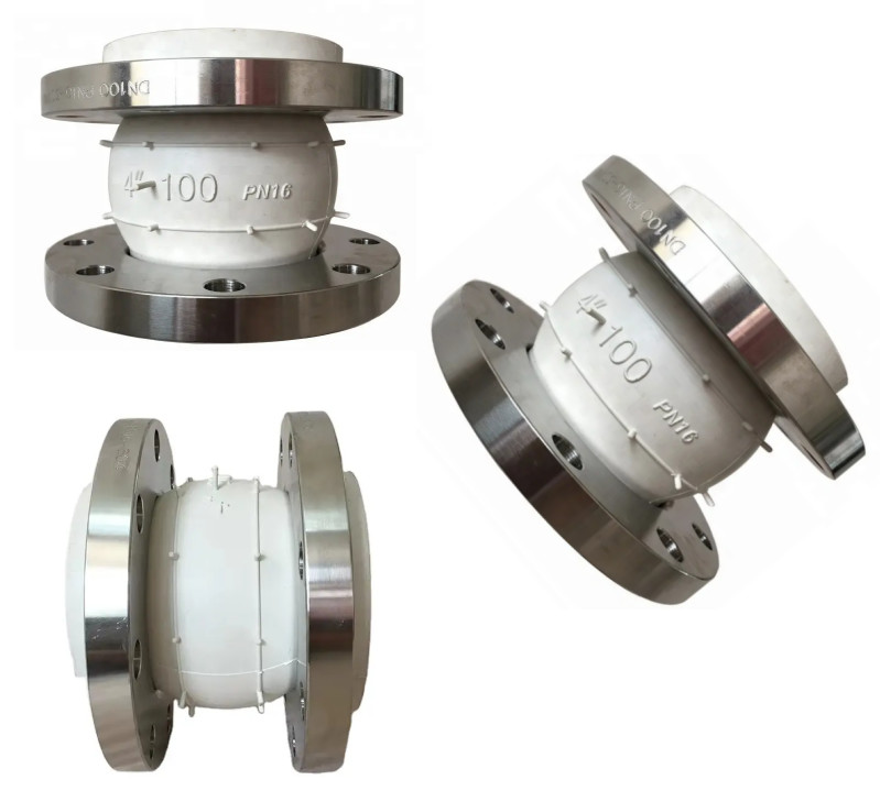 DN100 DIN PN16 SS304 Food Grade Flange Connection Single Ball Rubber Expansion Joint