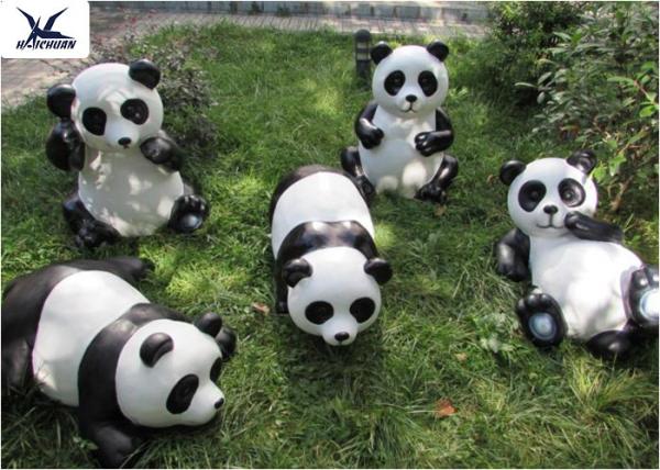 Quality Outdoor High Simulation Panda Fiberglass Statues For Amusement Park Decoration for sale