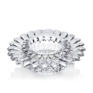 China Unique creative Sunflower clear crystal glass candelabra candlestick holder wholesale