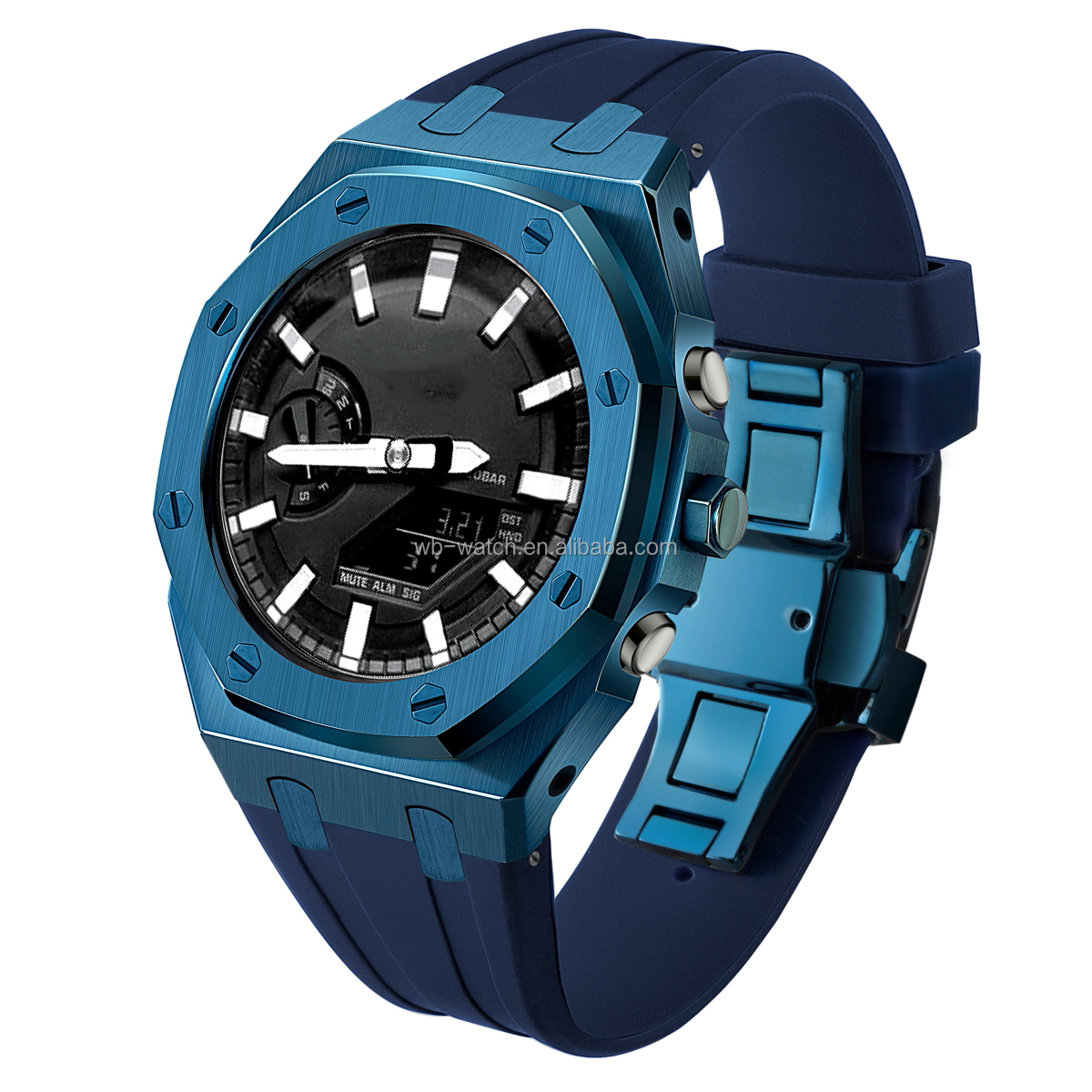 Stainless Steel Watch Case And Band For Casio Ga2100 G Shock Blue 316L Steel Band Bezel