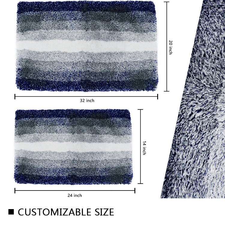 Cutable Shaggy Style Contour Bath Rug Bathroom Floor Mats