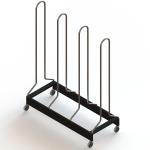 Shoulder Pad Steel Display Rack Rugby Clothes 4 Holders Display Stand