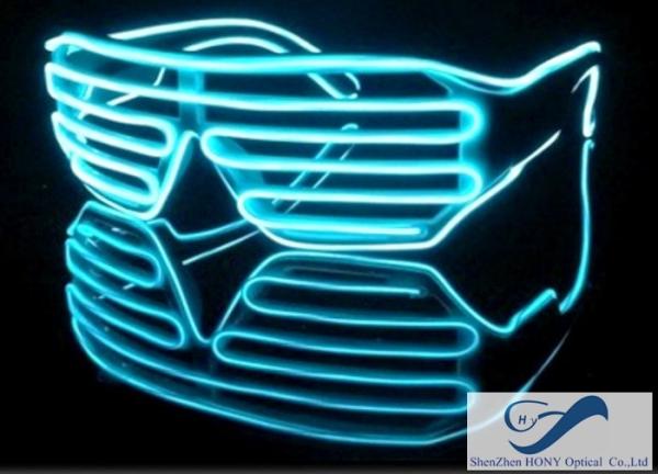 Fashionable Plastic Glowing El Wire Glasses For Party , Shutter Shades