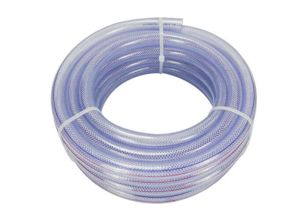 Flexible 1/2" PVC Fiber Reinforced Hose Braided Vinyling Tubing Clear Transparen