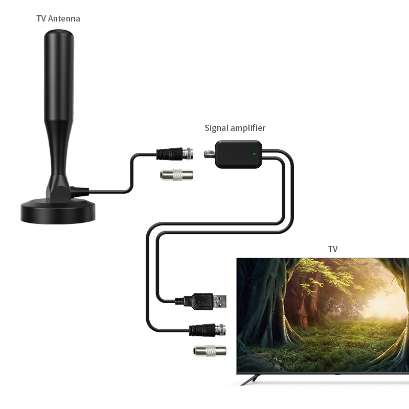 Active UHF TV Transmitter Antenna with VHF174-230/UHF470-862 Frequency 50 Ω Impedance