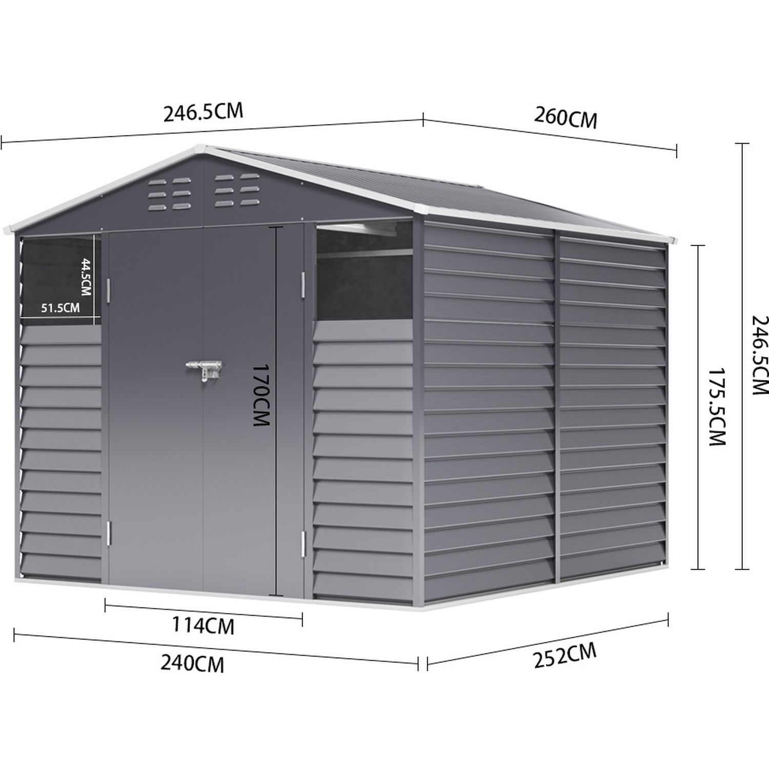 43kg AJUNION Metal Garden House Storage Building Shed Waterproof and Durable Solution