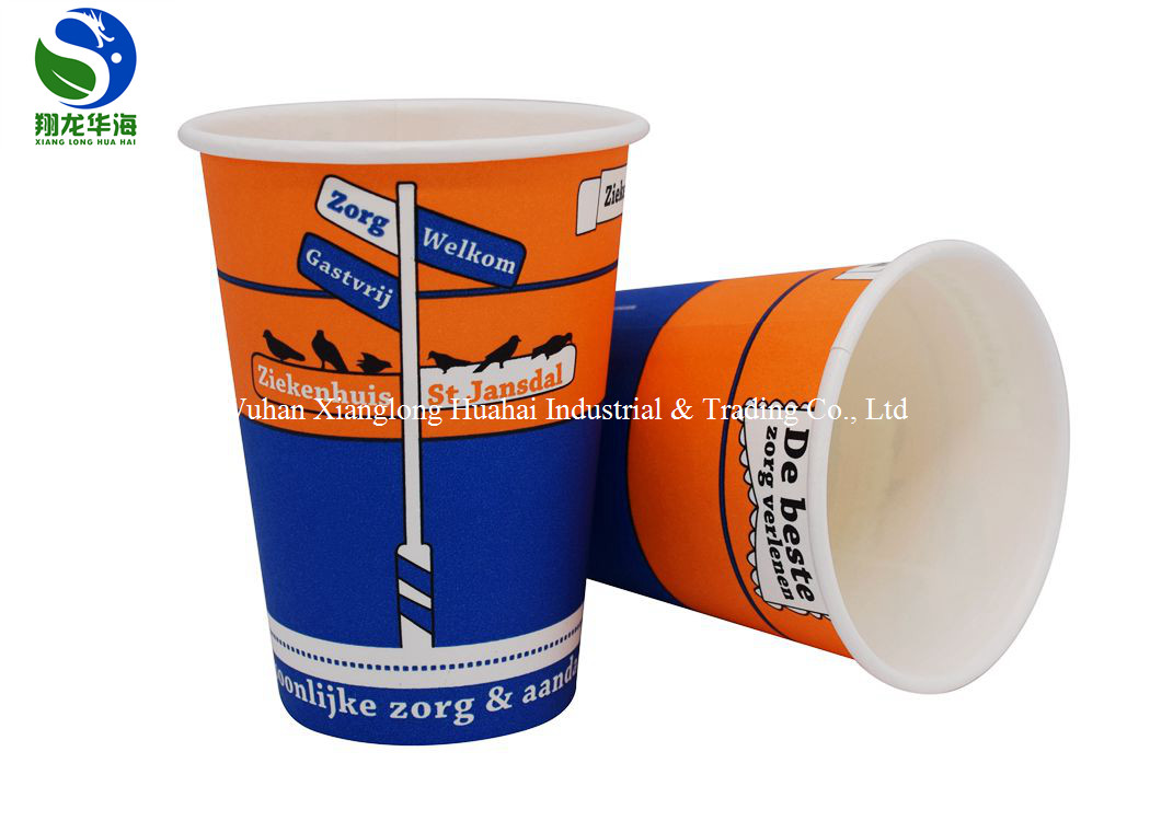 Eco Friendly Organic 12oz PLA Coated Paper Cup Disposoble And Compostable