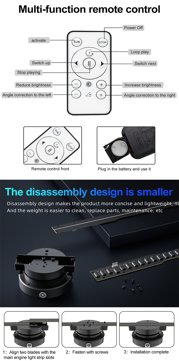 MP4/AVI/RMVB/GIF/JEPG/PNG/MKV Compatible 3D Hologram Fan 42cm for Outdoor Advertising