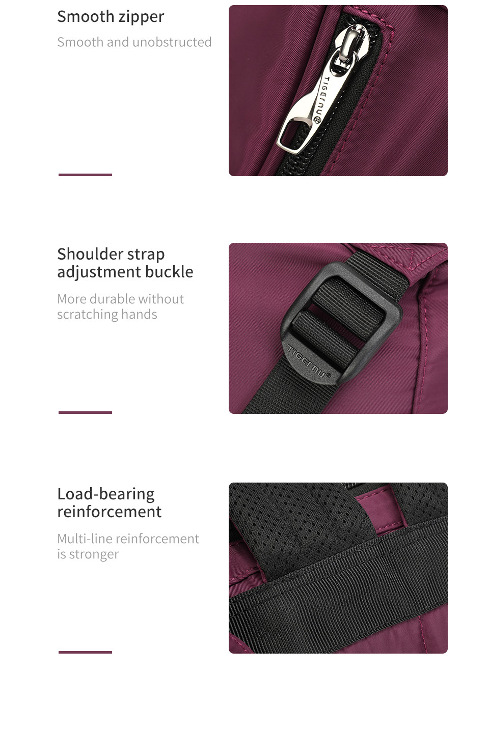 T-B3184 14 Inch Large Capacity Travel Laptop Backpack Mochila For Women