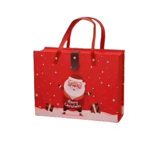 China Gift Luxury Christmas Box Packaging Red Box With Handle wholesale