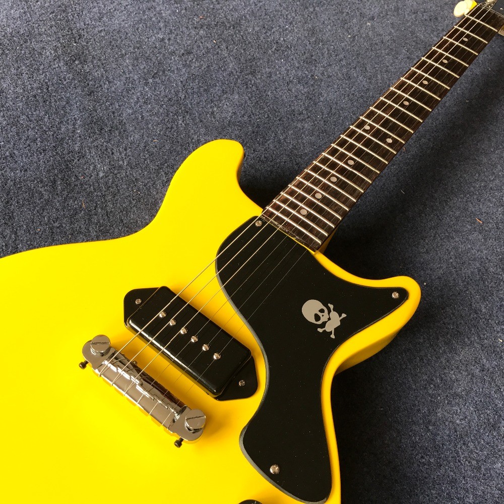 Wholesale and Hot selling OEM studio electric guitar yellow color one piece bridge pickup LP 1958 Junior guitar