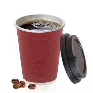 China Office Hot Drink Red 16oz Printed Takeaway Coffee Double Wall Cups wholesale