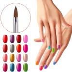 100% Kolinsky Rainbow Acrylic Nail Art Brush Styling Tool #8 10 12 14 16 18 20