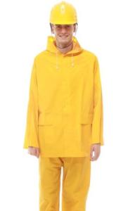 China Yellow Safety Raincoat Reflective Pvc Polyester Raincoat Workwear wholesale