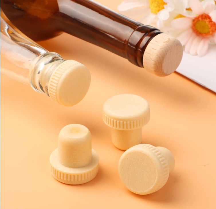 Reusable Wooden Rubber Stopper Wine Bottle Clear T-shaped Cork in Custom Size Accepted