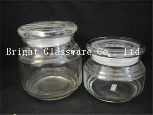 China glass candle jar with lid wholesale