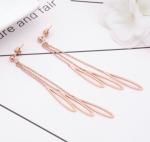 Water Droplets Dangle Earring, Rose Gold Stainless Steel Fashion Jewelry for
