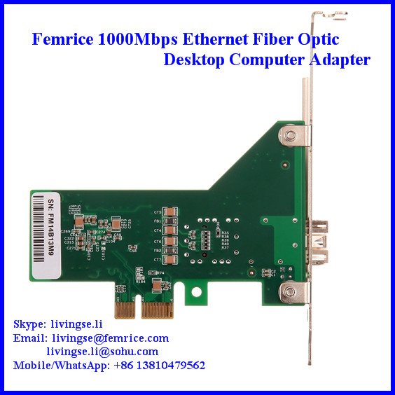 1 Gbps Ethernet Fiber to the Desktop PC Network Adapter, SFP Slot, PCI Express x1 NIC Card