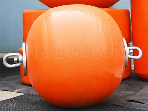 Weather Resistant Spherical Mooring Buoy 0.3m-1.9m Diameter With Polyethylene / EVA Foam Core