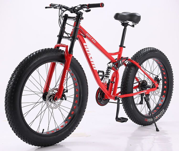 200kg Load Capacity Full Suspension Mountain Cycle Bicycle OEM Customizable Fat Tire Bike for Snow and Mountain Terrain