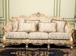 China Champagne 4pcs Empire Royal Classical Sofa Set Vintage 3 Seater Sofa Suites wholesale