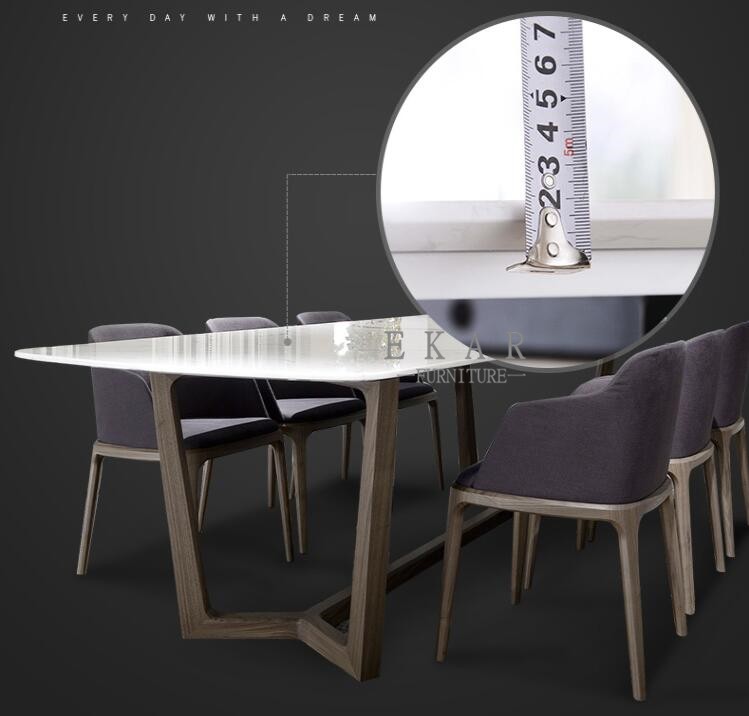 Modern Style Set Rectangle Marble Dining Table