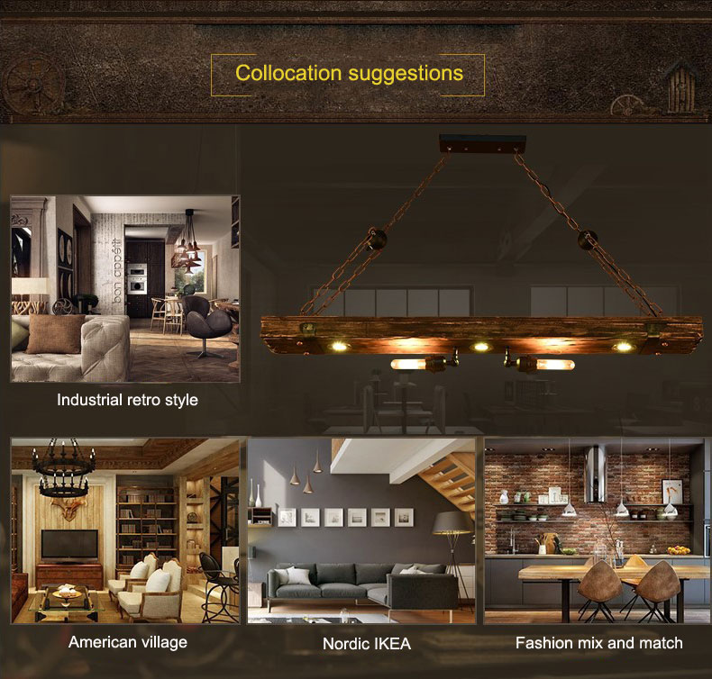 Industrial Style Chandelier American Loft Retro Personalized Restaurant lamp(WH-VP-224)