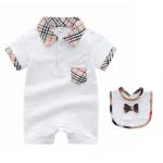 High Quality Infant Baby Organic Bodysuit With Bow Summer Thin Romper OEM