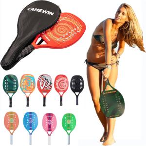 China Beach Tennis Padel Racket Carbon Fiber Paddle Racket Soft EVA Face Outdoor Ball Sports wholesale