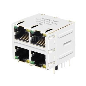 China LPJG27037AENL 1000 Base-T 2x2 Port RJ45 Gigabit Magnetic Jacks Green/Yellow LED wholesale