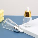 Water Shape 1oz Hair Oil Glass Empty Dropper Bottles Cosmetic Essential Oil