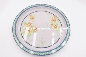 China 45cm Round Anti Slip Stainless Steel Serving Tray Temple Fruit Dish wholesale