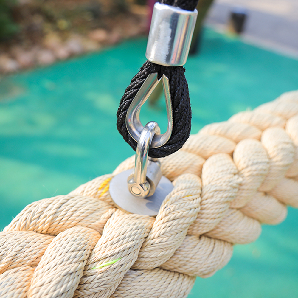 Khaki Walking Playground Rope Bridge 2.5mX120mm For Amusement Park
