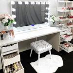 Customized Hollywood Dressing Table Mirrored Desk For Bedroom