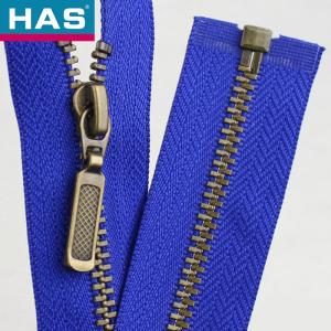 China Blue Metal Zippers #3 #5 2 Way Jacket Zippers For Clothing Accessories wholesale