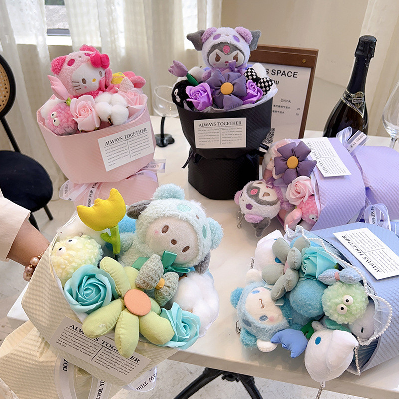 Valentine's Day Gifts Creative Plush Doll Flower Bouquets Finished Dolls Muse Flower Bouquets Mother's Day International Women's Day