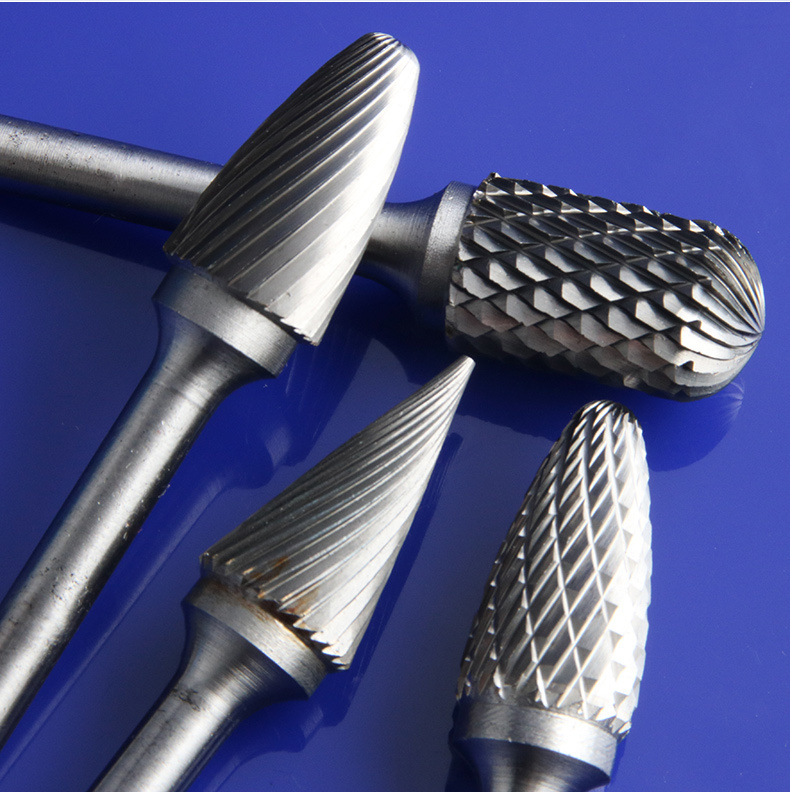 10PCS 1/8&quot; Shank Dia Tungsten Carbide Rotary File Burr Cutter 3*6 mm Porting Tools Carbide Burrs Power
