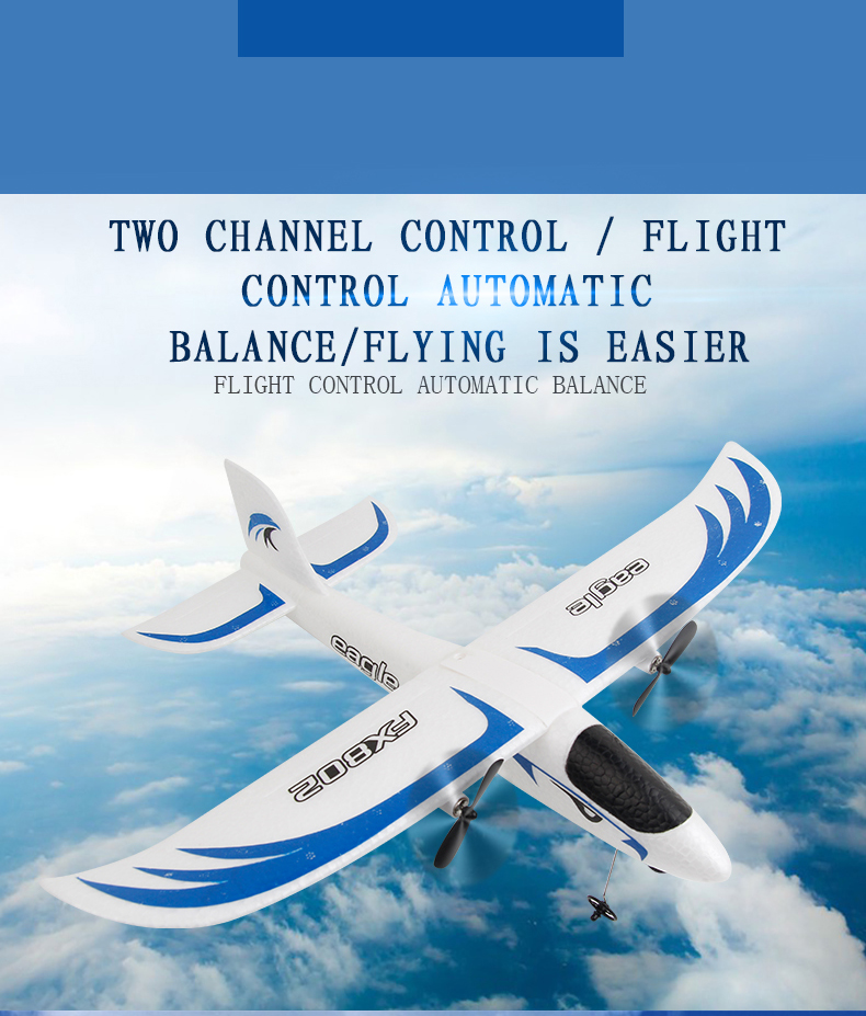 Power Source Electric 2.4GHz 2CH RC Foam Ultralight Flying Glider Airplane Plane Model Toy Fx802 Epp Eagle RC Glider
