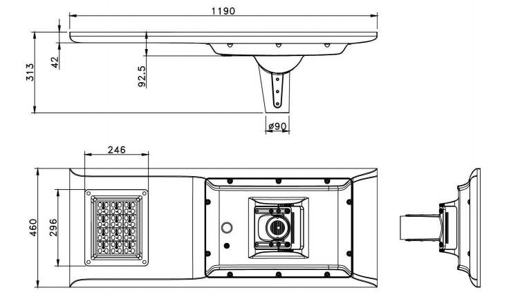 50W Solar LED Street Light Waterproof IP66 230LM/W With High-efficiency Solar Panel Used In Streets.