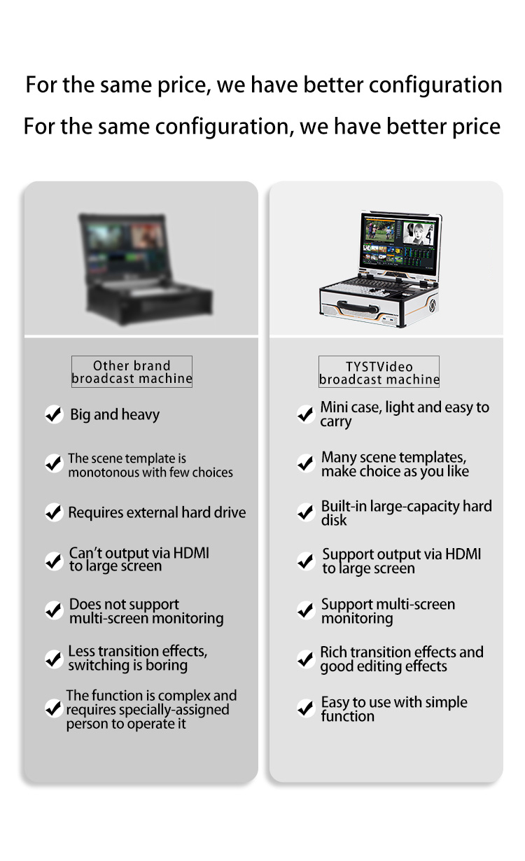 VMIX 17.3 Inch Screen Size Live Streaming Broadcast Equipment for Facebook Tiktok YouTube
