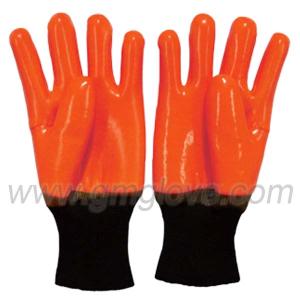 China Orange Fluorescent PVC Safety Gloves,Winter Cold wholesale